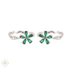 Sterling Silver Sparkling Flower Toe Ring