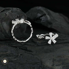 Sterling Silver Sparkling Flower Toe Ring