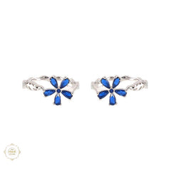 Sterling Silver Sparkling Flower Toe Ring