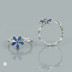 Sterling Silver Sparkling Flower Toe Ring