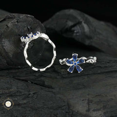 Sterling Silver Sparkling Flower Toe Ring