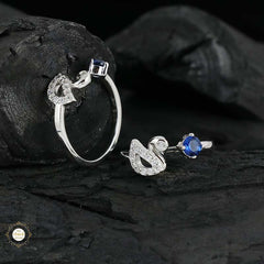 Sterling Silver Sparkling Graceful Swan Toe Ring