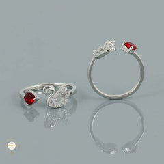 Sterling Silver Sparkling Graceful Swan Toe Ring