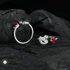 Sterling Silver Sparkling Graceful Swan Toe Ring