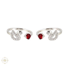 Sterling Silver Sparkling Graceful Swan Toe Ring