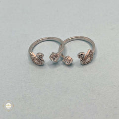 Sterling Silver Sparkling Graceful Swan Toe Ring