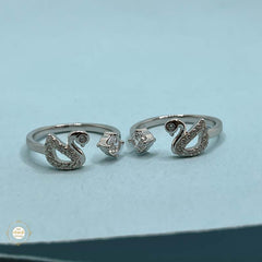 Sterling Silver Sparkling Graceful Swan Toe Ring