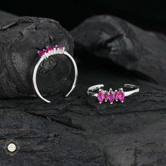 Sterling Silver Sparkling Grace Leaf Toe Ring