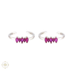 Sterling Silver Sparkling Grace Leaf Toe Ring