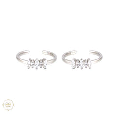 Sterling Silver Sparkling Grace Leaf Toe Ring