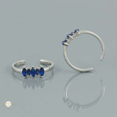 Sterling Silver Sparkling Grace Leaf Toe Ring