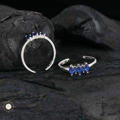 Sterling Silver Sparkling Grace Leaf Toe Ring