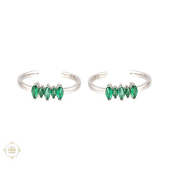 Sterling Silver Sparkling Grace Leaf Toe Ring