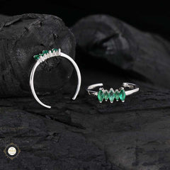 Sterling Silver Sparkling Grace Leaf Toe Ring