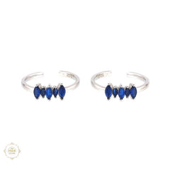 Sterling Silver Sparkling Grace Leaf Toe Ring