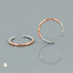 Sterling Silver Sparkling Dual Tone Toe Ring