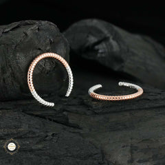 Sterling Silver Sparkling Dual Tone Toe Ring