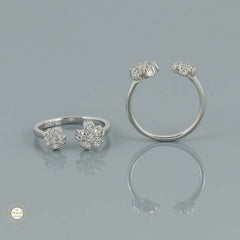 Sterling Silver Sparkling Blossom Toe Ring