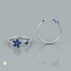 Sterling Silver Sterling Floral Elegance Toe Ring