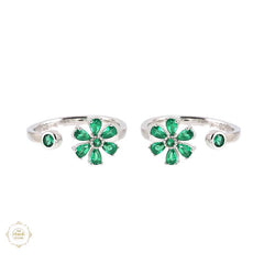 Sterling Silver Sparkling Blooming Beauty Toe Ring