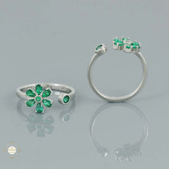 Sterling Silver Sparkling Blooming Beauty Toe Ring