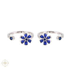 Sterling Silver Sparkling Blooming Beauty Toe Ring