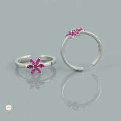 Sterling Silver Sparkling Radiant Shimmer Toe Ring