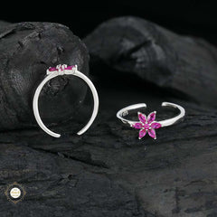 Sterling Silver Sparkling Radiant Shimmer Toe Ring