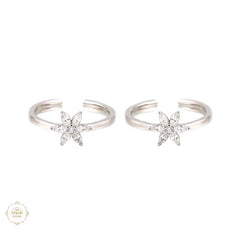 Sterling Silver Sparkling Radiant Shimmer Toe Ring