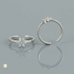 Sterling Silver Sparkling Radiant Shimmer Toe Ring