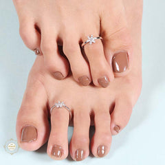 Sterling Silver Sparkling Radiant Shimmer Toe Ring