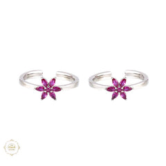 Sterling Silver Sparkling Radiant Shimmer Toe Ring