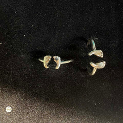 Sterling Silver Tiny Feet Toe Ring