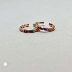 Sterling Silver Royal Blue Gleam Hoops Toe Ring