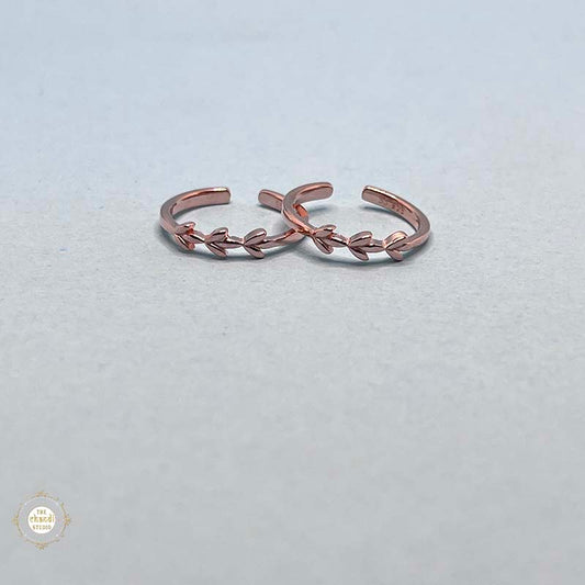 Sterling Silver Leafy Grace Hoops Toe ring