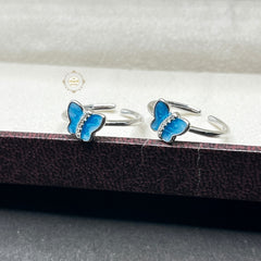 Sterling Silver Sparkling Butterfly Toe Ring