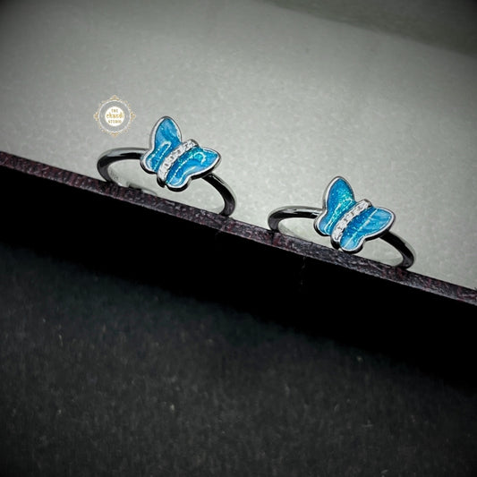 Sterling Silver Sparkling Butterfly Toe Ring