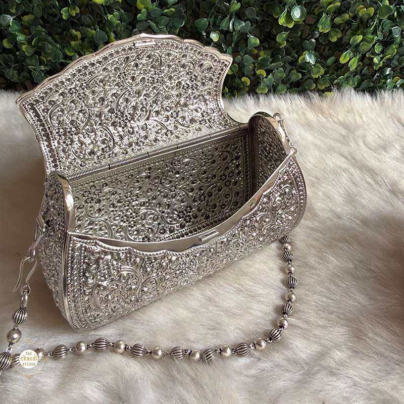 Sterling Silver Mini Flower Statement Purse