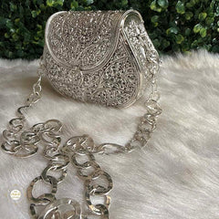 Sterling Silver Mini Flower Statement Purse