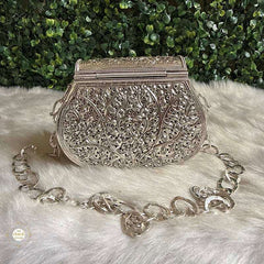 Sterling Silver Mini Flower Statement Purse