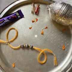 Sterling Silver Kachri Beads Rakhi