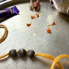 Sterling Silver Kachri Beads Rakhi