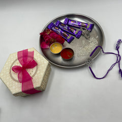 Sterling Silver Glass Stone Rakhi (Purple)