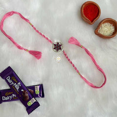 Sterling Silver Dreamy Floral Rakhi (Ruby)