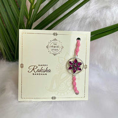 Sterling Silver Dreamy Floral Rakhi (Ruby)