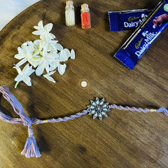 Sterling Silver Lavender Flower Rakhi