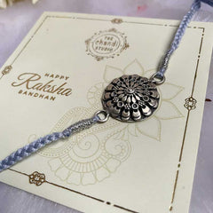 Sterling Silver Floral Chakra Rakhi