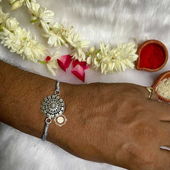 Sterling Silver Floral Chakra Rakhi
