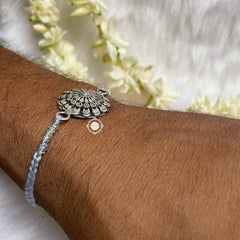 Sterling Silver Floral Chakra Rakhi