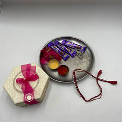 Sterling Silver Ghungroo Rakhi (Maroon)